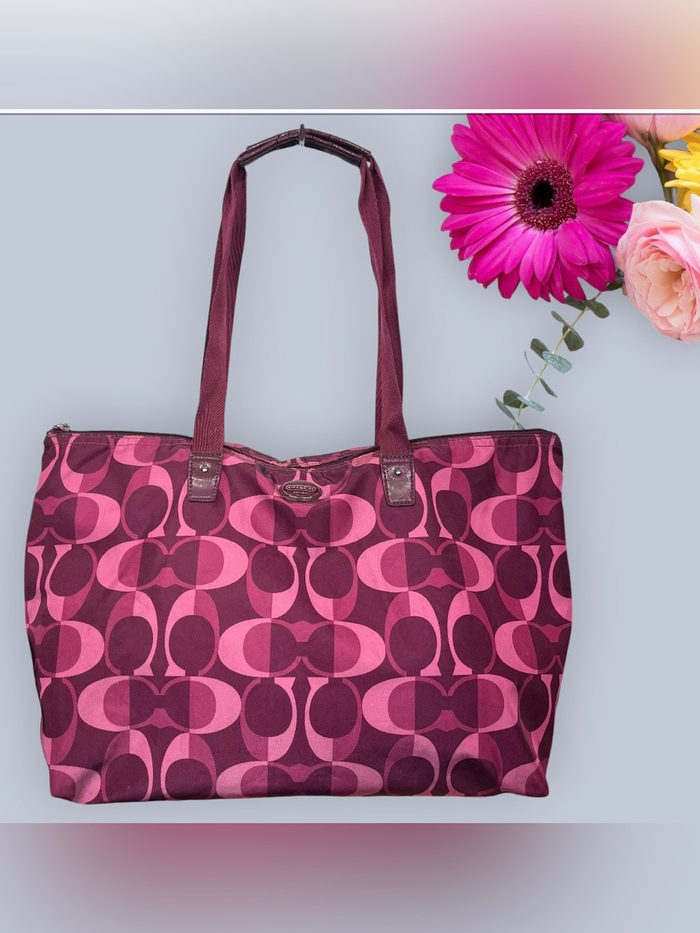 Coach Getaway Signature Nylon Weekender Tote